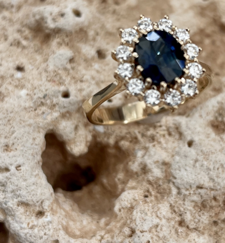 Saphir-Brillanten Ring 585GG